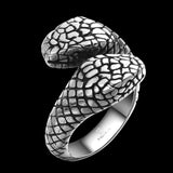 Stainless Steel  Antique Gothic Biker Tribal Ring Black Men's Unisex Snake B187