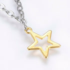 Stainless Steel Charm Bracelet Lobster Star Gold Silver 7.8" 2.5mm Z57