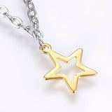 Stainless Steel Charm Bracelet Lobster Star Gold Silver 7.8" 2.5mm Z57