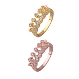 Rose Gold Plated Fashion Ring AAA Zirconia Women Crown B287