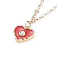 Zirconia Charms Bracelet Enamel Stainless Steel Lobster Heart Adjustable Z138