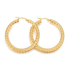 304 Stainless Steel Hoop Earrings Gold 44x43x4mm Pin 1x0.8mm  P589