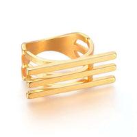 304 Stainless Steel Finger Rings Gold Size 7 17mm  A27