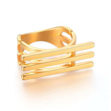 304 Stainless Steel Finger Rings Gold Size 7 17mm  A27