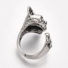 Cuff Ring English Bulldog Dog Pug Antique Silver Size 4 Adjustable 15mm P455