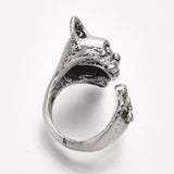 Cuff Ring English Bulldog Dog Pug Antique Silver Size 4 Adjustable 15mm P455
