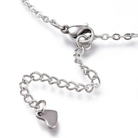 Stainless Steel Cable Anklet Bracelet Heart Lobster Silver Adjustable 9" Z33