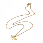 Stainless Steel Set Pendant Necklace Earrings Dragonfly 15.7" 0.7mm Z804