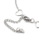 Stainless Steel Cable Anklet Bracelet Heart Lobster Silver 9" 23.3cm Z20