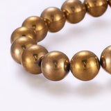 Electroplated NON-Magnetic Hematite Stretch Bracelet Pain Energy Powerful X47