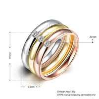 Stainless Steel Band Wedding Set Ring AAA Zirconia Women B437