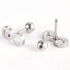 Stainless Steel Ear Plugs Ear Studs Infinity Heart Silver 5x11x2mm 1mm Z350