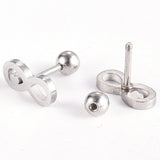 Stainless Steel Ear Plugs Ear Studs Infinity Heart Silver 5x11x2mm 1mm Z350