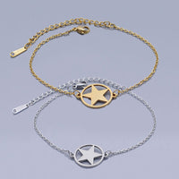 Stainless Steel Pentacle Bracelet Lobster Star Silver Ajustable Z212