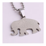 316L Stainless Steel Pendant 27.9X18.03MM Elephant  Silver  Necklace