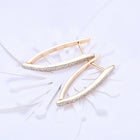 Yellow Gold Plated Earrings Hoop Huggies AAA Zirconia Latch Back Clasp L560
