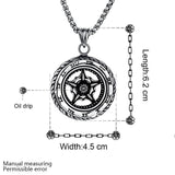 Stainless Steel Necklace Pendant Star Of David Biker 23" 3.5MM Lobster B251