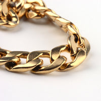 316 Stainless Steel Curb Necklace Lobster Clasp Gold 24.4" 7mm P118