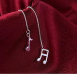 Threader Earrings Asymmetrical Earrings Dangle Musical Note Silver Color  Z262