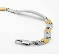 Unisex Gold Silver Tone Stainless Steel ID Bracelet