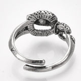 Alloy Cuff Finger Ring Snake Antique Silver Size 9 Adjustable 19mm P456