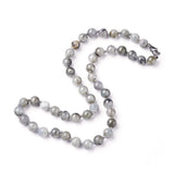 Labradorite Necklace Stainless Steel Lobster Clasp 18.6" 47.3cm 8~8.5mm Z489