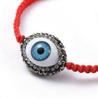 Red Nylon Thread Braided Bracelet Evil Eye Beads Turquoise Adjustable Z125