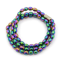 Trendy Unisex Magnetic Hematite Barrel Bead Necklaces Magnetic Clasp 17" Z562