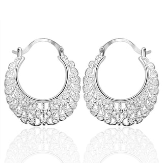 Sterling Silver Dangle Chandelier Latch Back Pierced Earrings L159