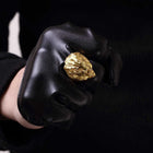 Yellow Gold Plated Biker Ghotic Mens Ring Lion Animal B527