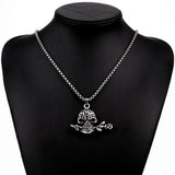 Stainless Steel Necklace Pendant Skull Biker Gothic 23" 3.5MM Lobster Clasp B217