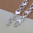 Women's Mens Unisex Sterling Silver Plated  Bracelet Size 8 Inches 6MM lobster L23