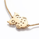 304 Stainless Steel Slider Bracelet Box Chains Owl Gold Adjustable Size P299