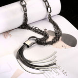 Figaro Chain Snake Chains Black Necklace L75