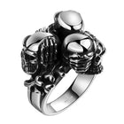 Stainless Steel Antique Gothic Biker Tribal Ring Black Men's Unisex Skull B182