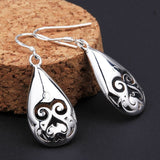 Sterling Silver Plated Earrings Drop Dangle  Fish Hook .52" L365