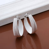 Sterling Silver Plated Hoop Pierced Earrings  L7