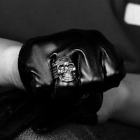 Stainless Steel  Antique Gothic Biker Tribal Ring Black Men's Unisex Skull B177