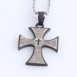 316L Stainless Steel Pendant  0.94X1.29 Inch Cross Bible Necklace 22" B87