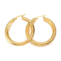 304 Stainless Steel Hoop Earrings Gold 42x40x5mm Pin 1x0.8mm  P581