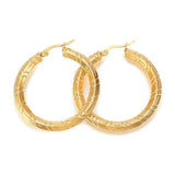 304 Stainless Steel Hoop Earrings Gold 42x40x5mm Pin 1x0.8mm  P581