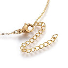 Stainless Steel Pendant Necklaces Cubic Zirconia Heart Colorful Gold 17.8" P660