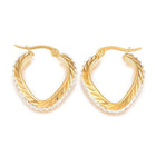 304 Stainless Steel Hoop Earrings Clay Rhinestone Gold  0.9" Pin 1x0.8mm  P592