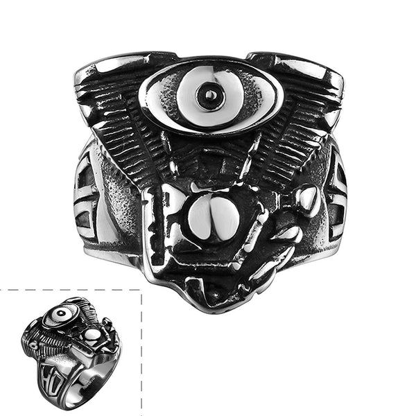 Stainless Steel Punk Antique Gothic Biker Tribal Ring Black Men's Unisex B199