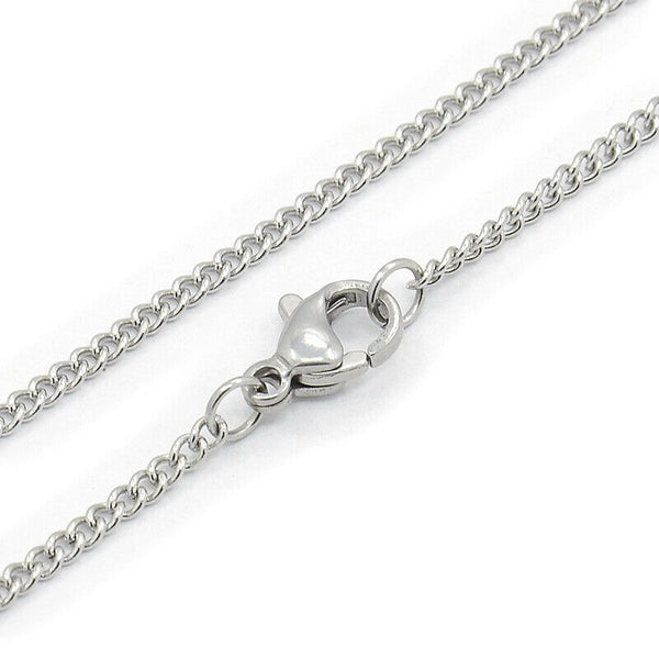 Women's Stainless Steel Twisted Chain Necklaces Lobster Silver 17.7" Z669