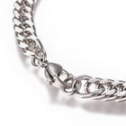 Men's Cuban Link Chain Bracelet Stainless Steel Lobster Silver 8.2" 6mm A63