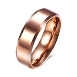 Stainless Steel Band Wedding Ring Rose Gold AAA Zirconia Men's Unisex B446