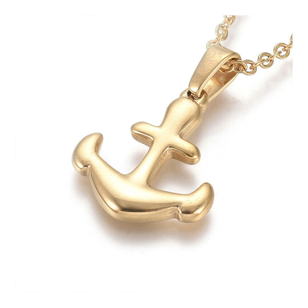 304 Stainless Steel Pendant Necklace Chain Lobster Anchor Gold 17.5" 1.5mm  A246