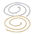 Stainless Steel Wheat Chain Necklaces Lobster Gold 17.7" 19.7"  45cm 3mm Z454