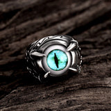 Stainless Steel Gothic Biker Tribal Ring Black Blue Men's Unisex Evil Eye B573